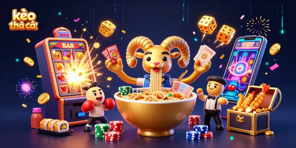 Play kèo nhà cái with dynamic characters and exciting casino elements in a vibrant 3D scene.