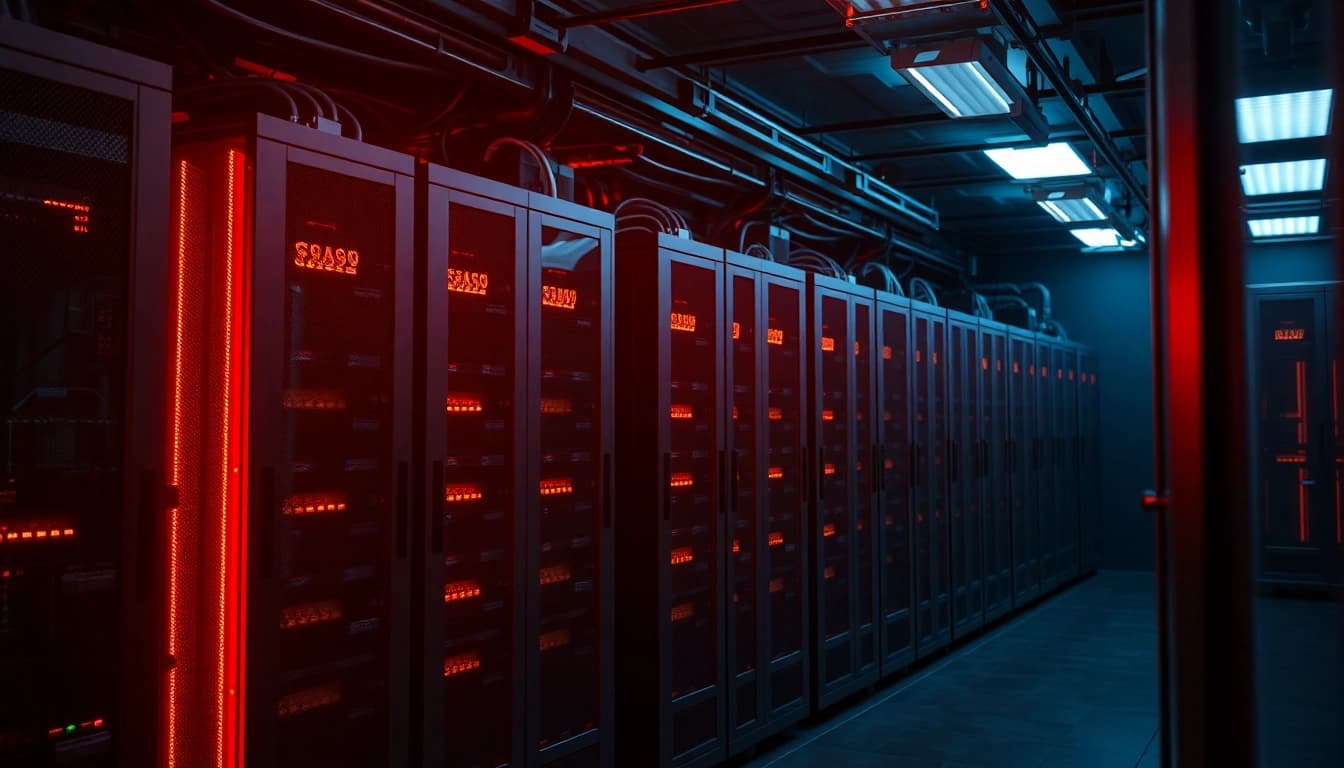 Discover innovative features of adult website hosting in a high-tech server room environment.