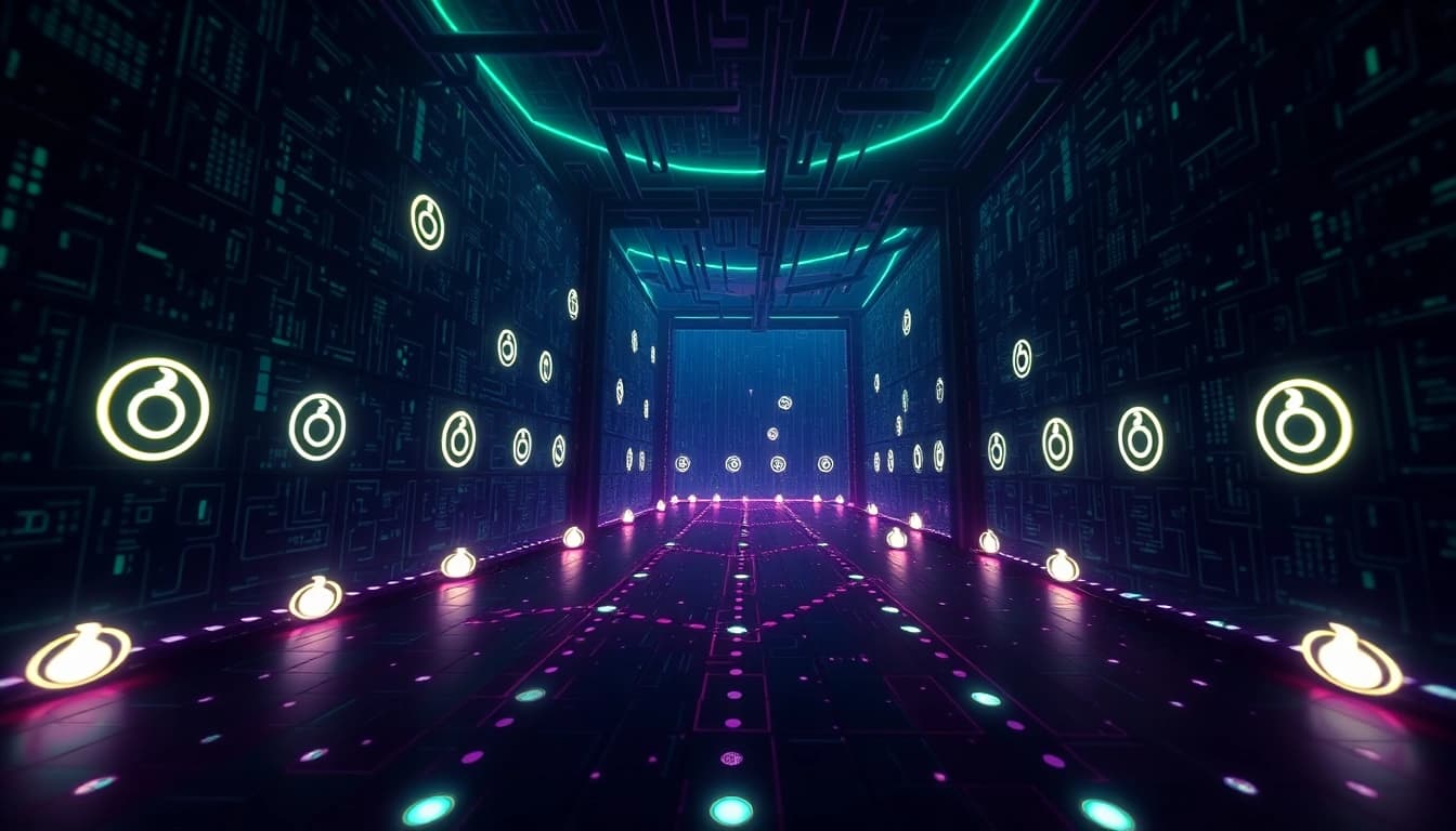 Discover the hidden wiki with an immersive view of the dark web maze, symbolizing anonymity and security.