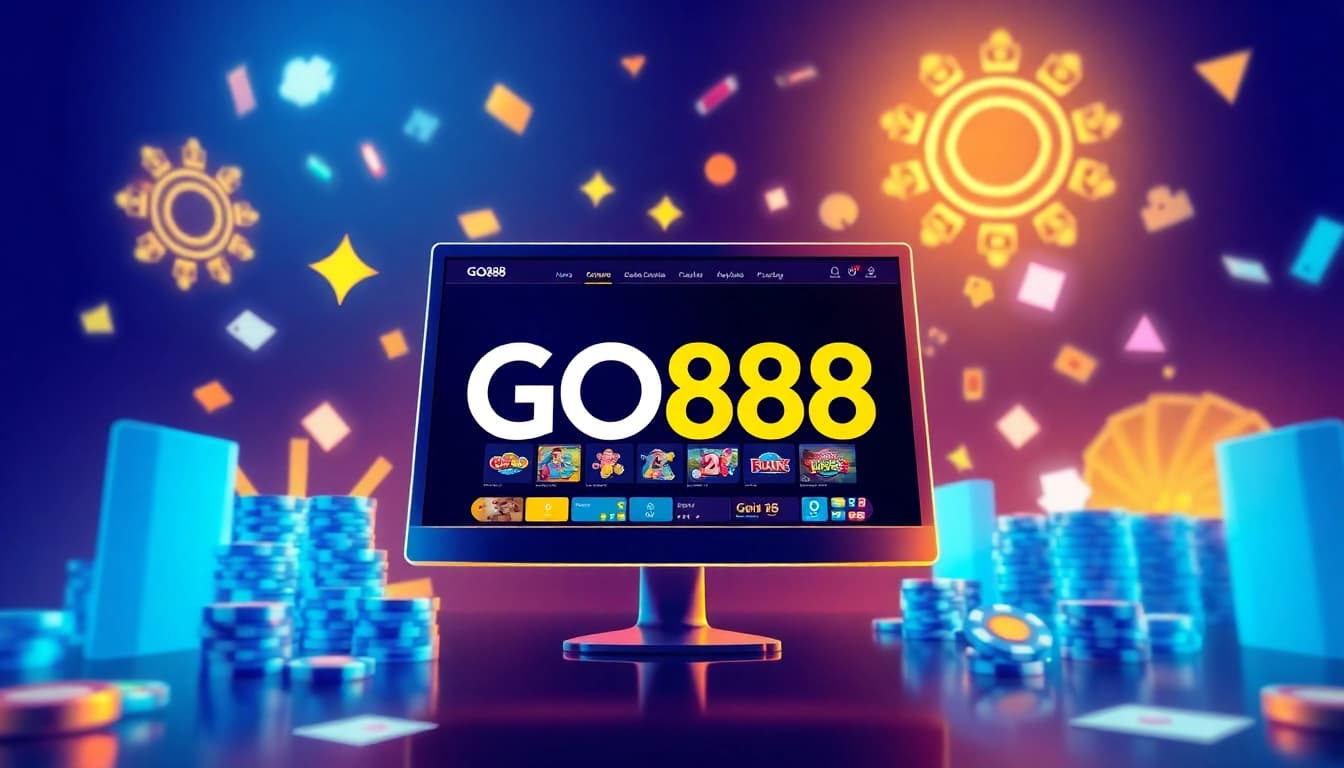 GO88 interface displayed on a computer screen with gaming elements, showcasing excitement and trust.