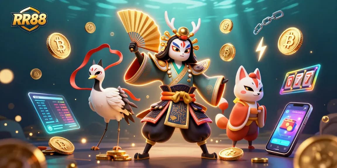 Experience thrilling gaming adventures with RR88's vibrant casino illustration featuring dynamic elements.