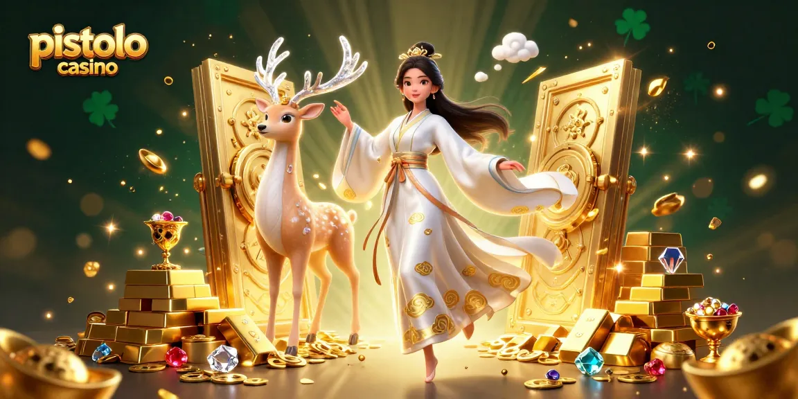 Experience the excitement of pistolo casino with elegant visuals of gaming and lavish treasures.