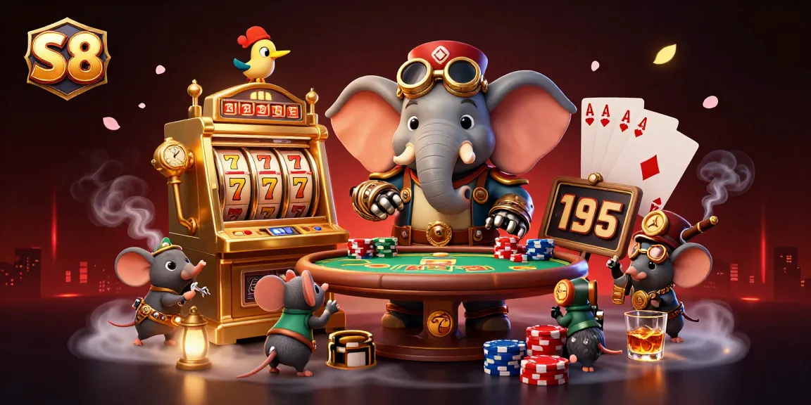 Spin the S8 slot machine with steampunk elements, showcasing vibrant casino action