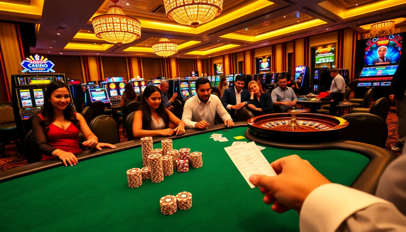Experience the thrill of winning at SODO CASINO with dynamic gaming tables and excited players.