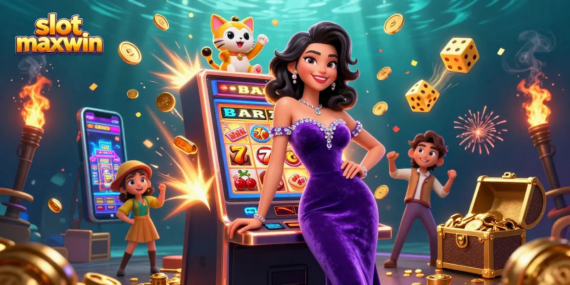 Win big with slot maxwin jackpots in an exciting 3D casino illustration.