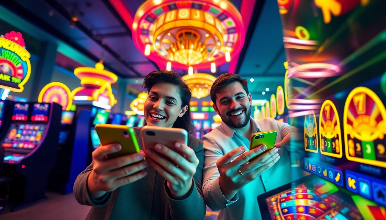 Engaging scene of players enjoying nohu90 online casino games.