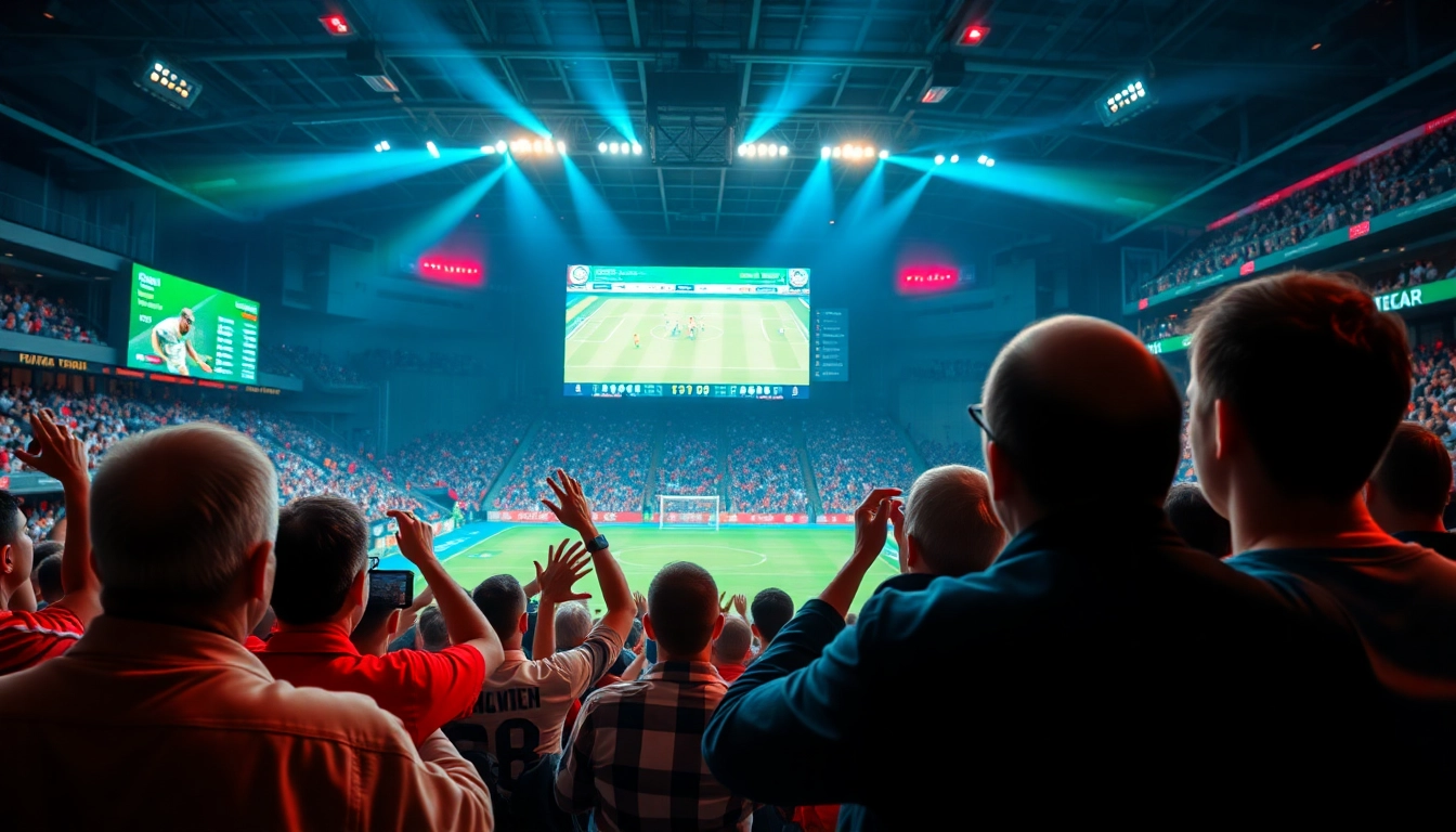 Exciting sports betting scene featuring keonhacai live odds and enthusiastic fans.