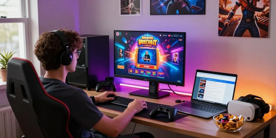 Engaging home gaming setup showcasing the best games with vibrant LED lights and gaming accessories.