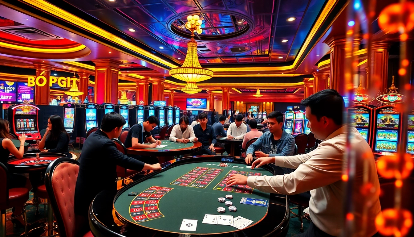 Exciting gambling scene with players utilizing soi cầu 247 strategies at a luxury casino.