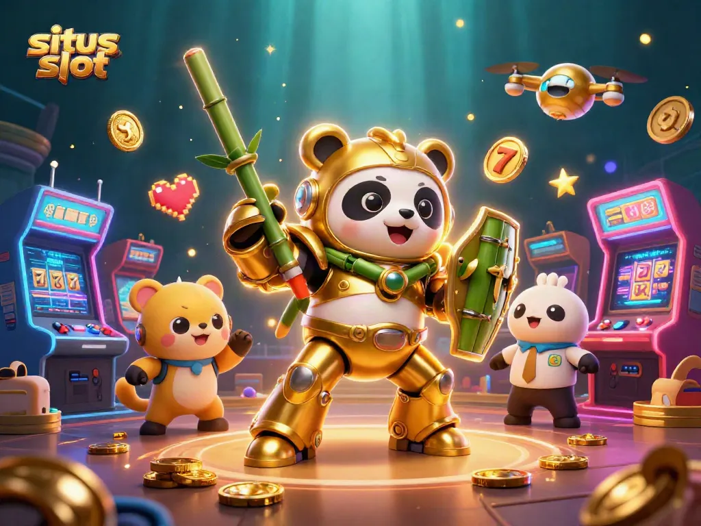 Menangkan permainan di situs slot dengan simbol keberuntungan dan jackpot besar di arena yang meriah.