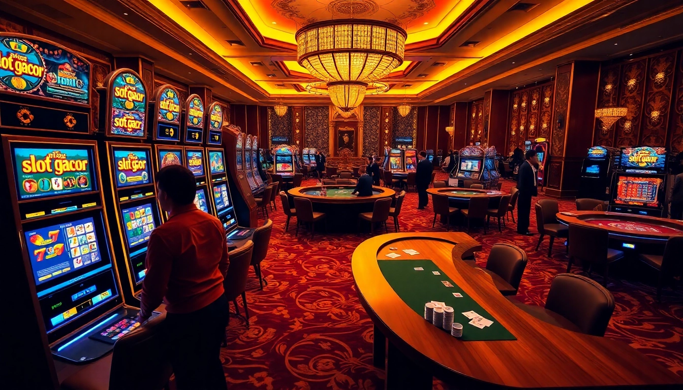 Spin the reels on vibrant slot gacor machines in a luxurious casino atmosphere.