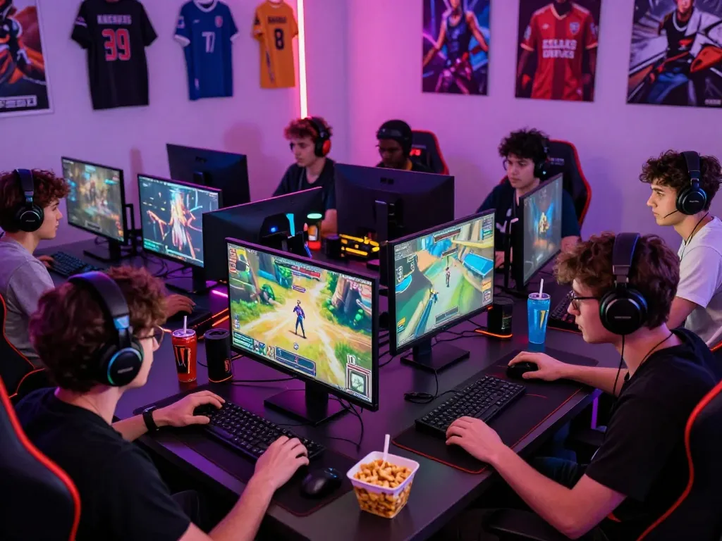 Engaged gamers enjoying meledak88 in a dynamic gaming environment.