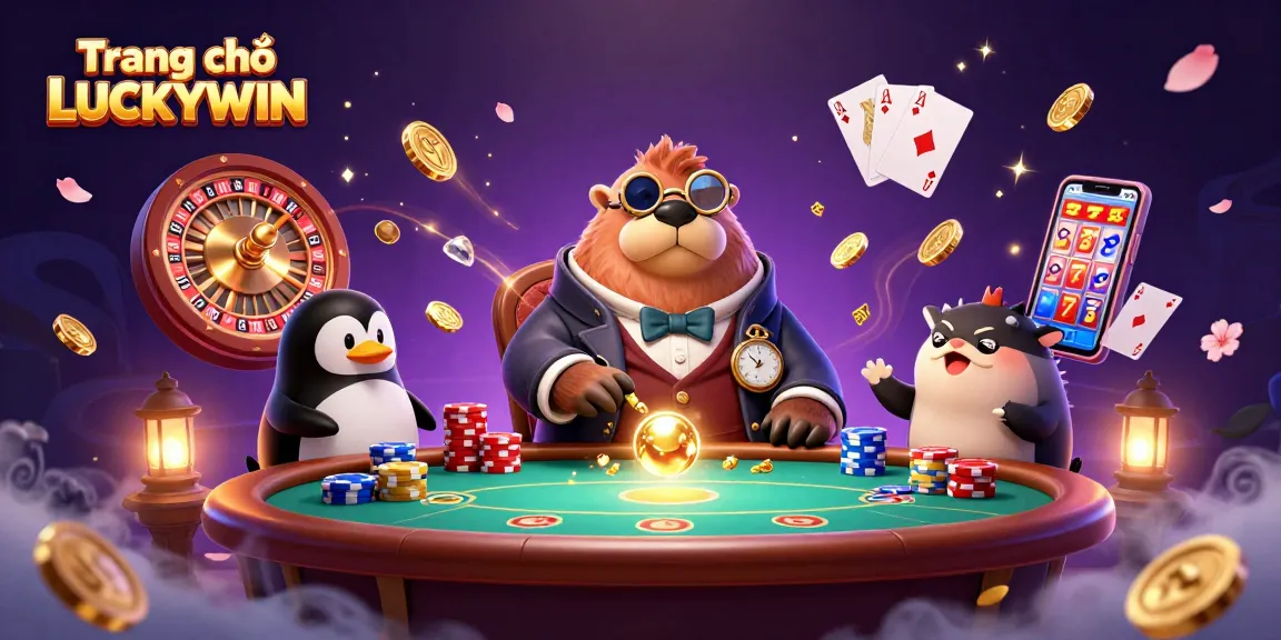 Experience the underwater excitement at Trang chủ LUCKYWIN, showcasing a lively walrus and friends at a poker table.