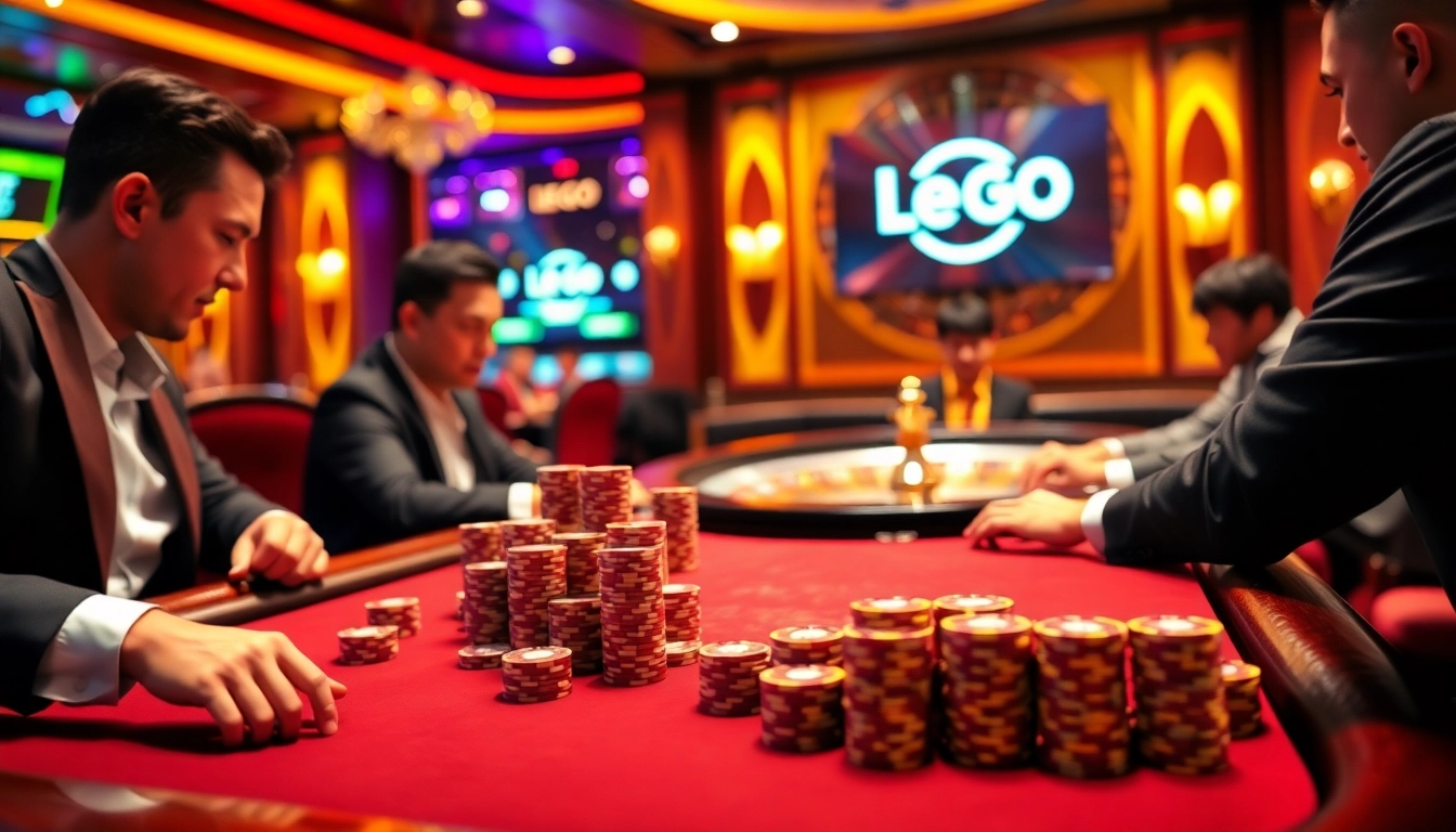 Experience dynamic gaming with lego138 as players strategize around a luxurious casino table.