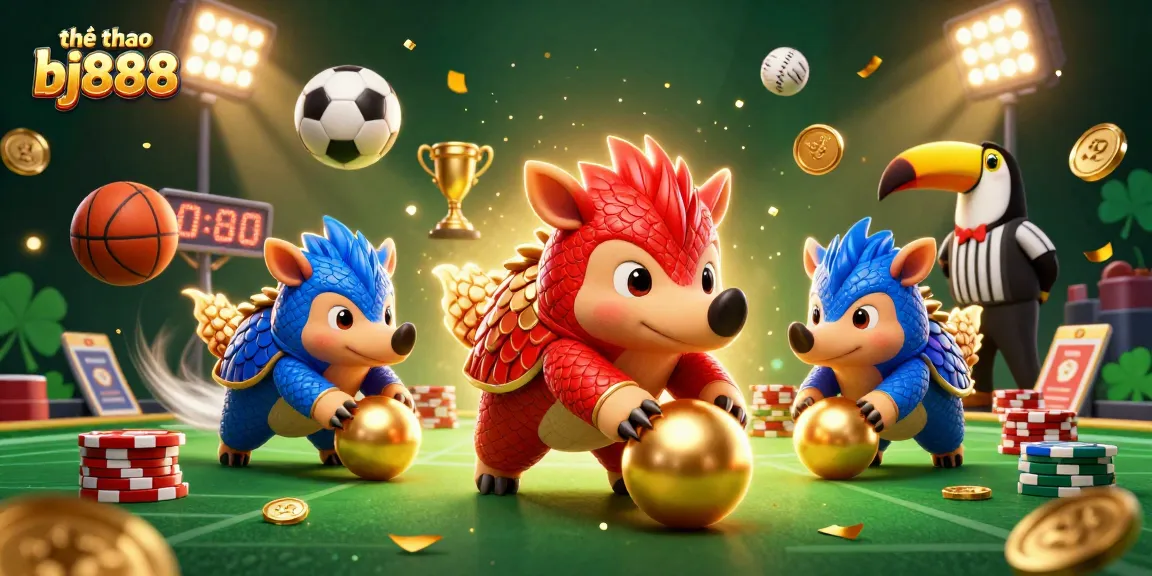 Experience thrilling sports action with thể thao bj888 in a vibrant 3D showdown featuring dynamic pangolin characters and exciting game elements.