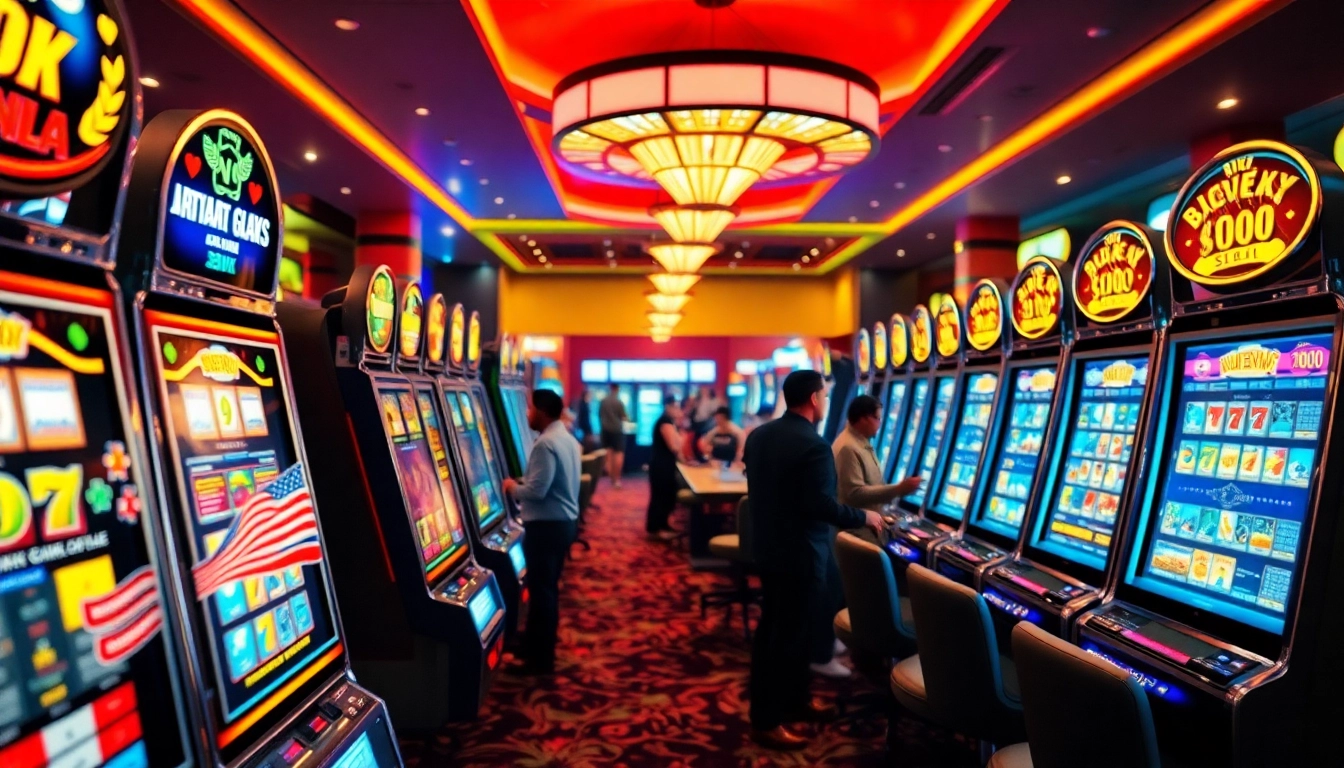 Erlebe den neuen Casino Bonus ohne Einzahlung in einem lebendigen Casino mit Slots und Spielern.