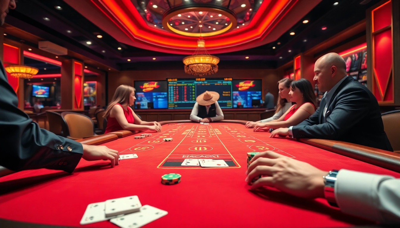 HB88 casino gaming table with players enjoying Baccarat, highlighting excitement and professionalism.