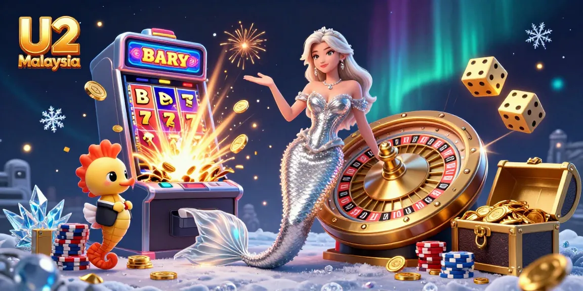 Experience U2 Malaysia with vibrant 3D casino action featuring a stunning roulette wheel and lively gaming elements.