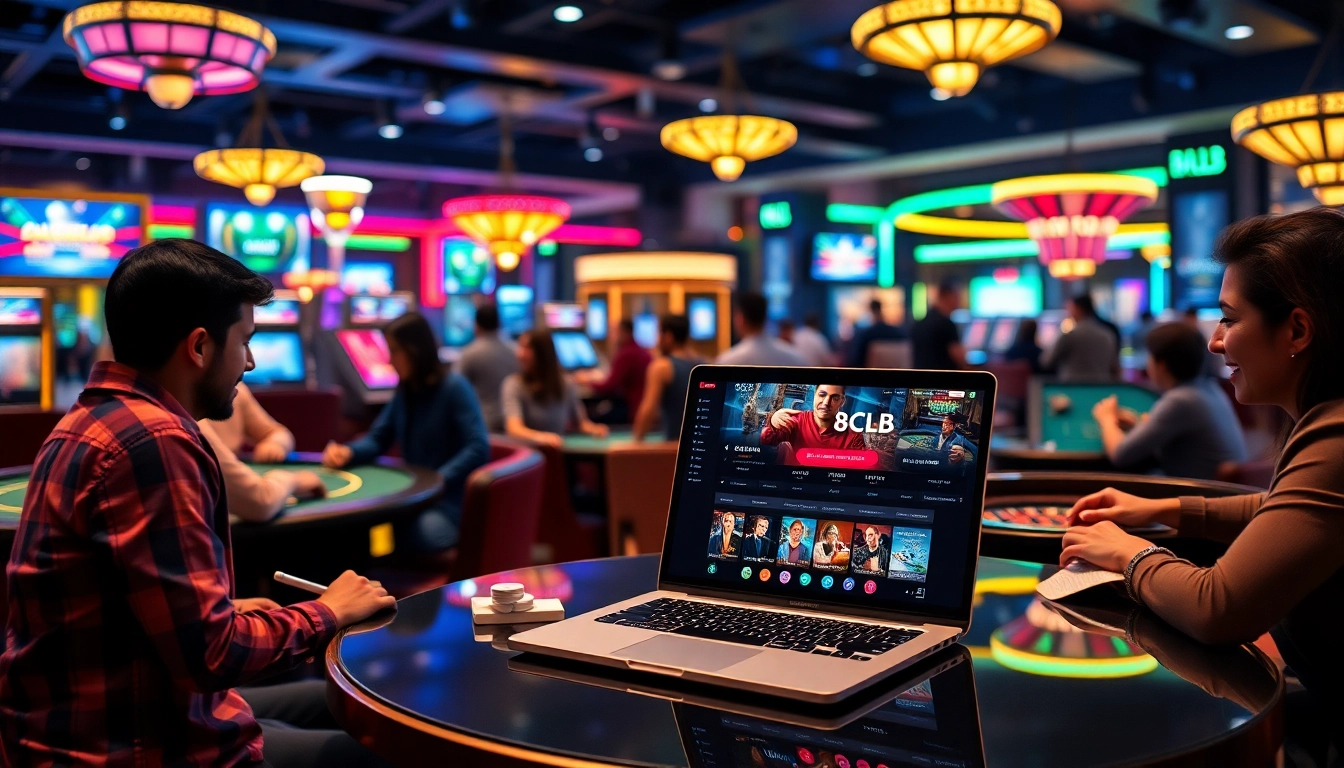 Exciting gaming experience at 88clb online casino with players engaged at tables.