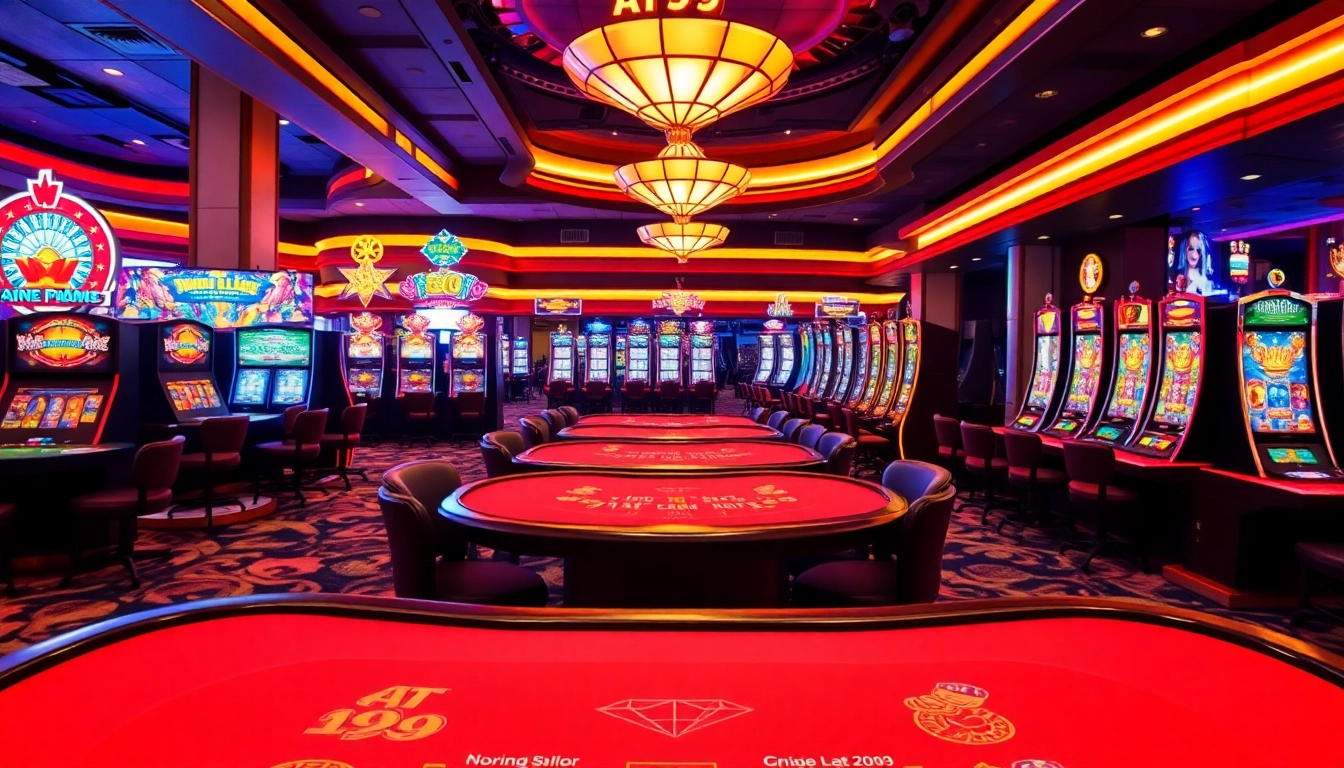 Experience the thrill of gaming at AT99娛樂城 with vibrant casino tables and exciting atmosphere.