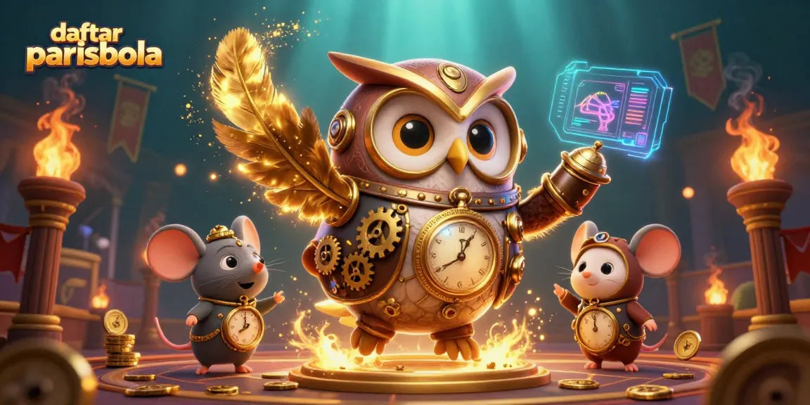 Experience daftar parisbola at a vibrant casino environment featuring engaging steampunk characters.
