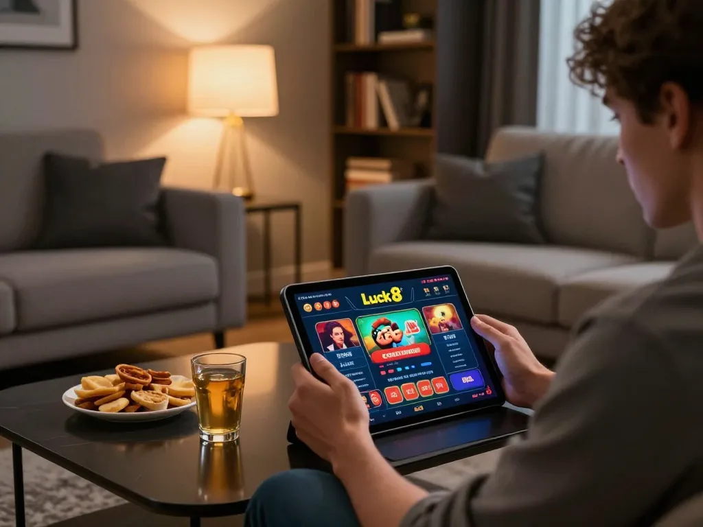 Player mastering strategies on luck8 net in a cozy gaming setup with modern design.