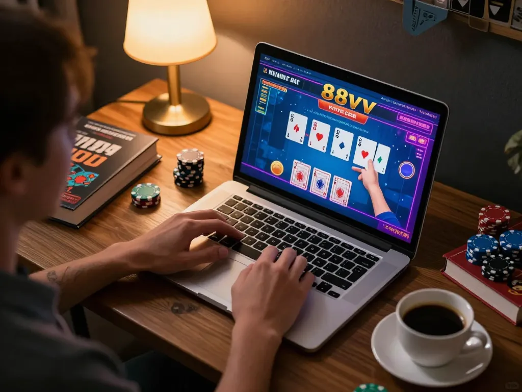 Engaging online poker game on 88vv platform, showcasing player interaction and strategy.
