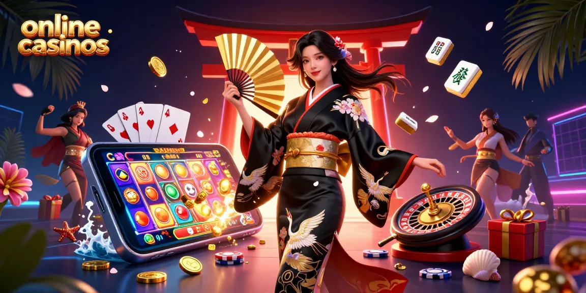 Engage with thrilling online casinos featuring intricate 3D elements and captivating characters in a vibrant scene.