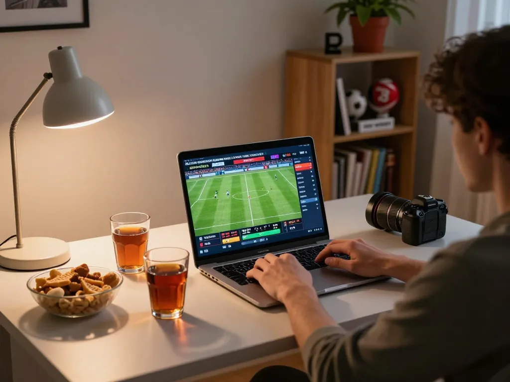 Placing bets on ho88 during an exciting live sports event at home, showcasing dynamic betting interface
