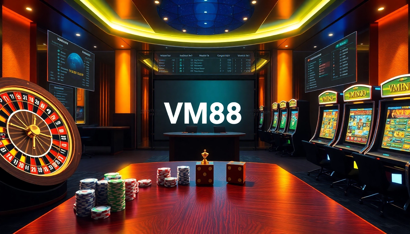 Player strategically placing bets on VM88’s competitive roulette table with vibrant chips and glowing interface
