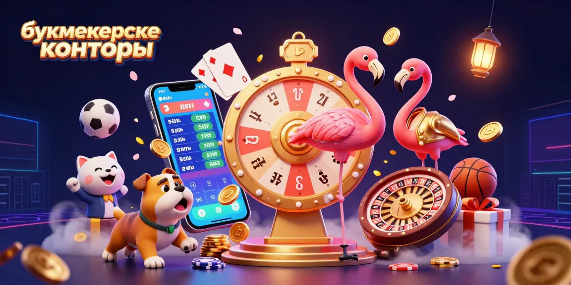 Engaging dynamic scene showcasing букмекерские конторы, featuring sports betting elements and animated characters.
