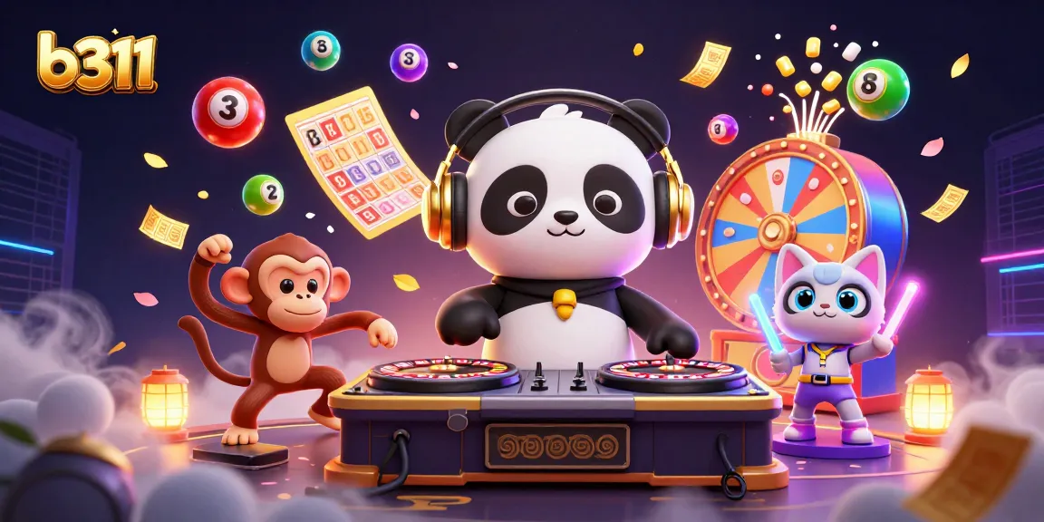 O b311 traz uma explosão de diversão e prêmios, com um DJ panda e personagens animados.