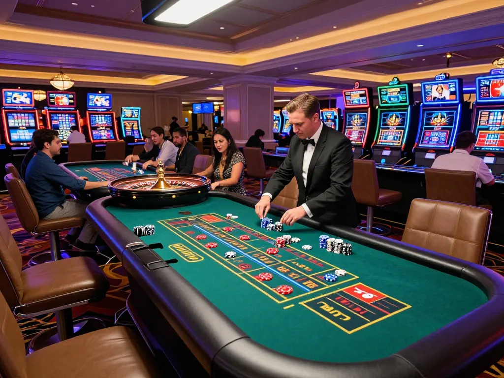 Hitclub players enjoy an exhilarating roulette game at a Miami casino, showcasing excitement and vibrant atmosphere