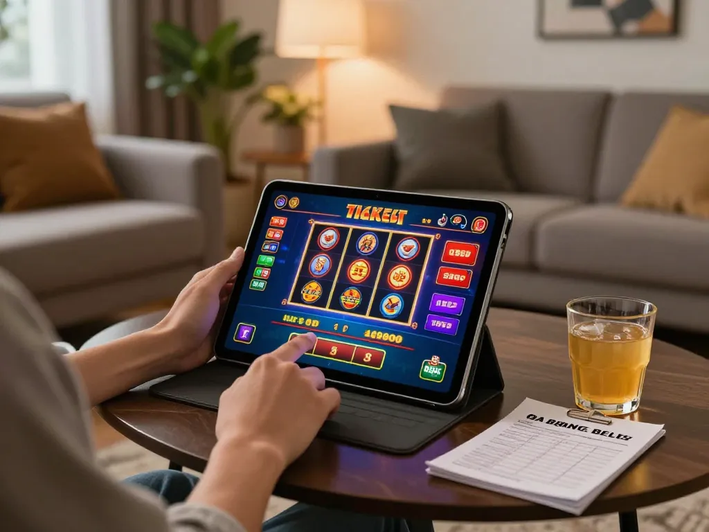 Engaging in online casino games on a tablet showcases Canada online casinos with strategic gameplay.
