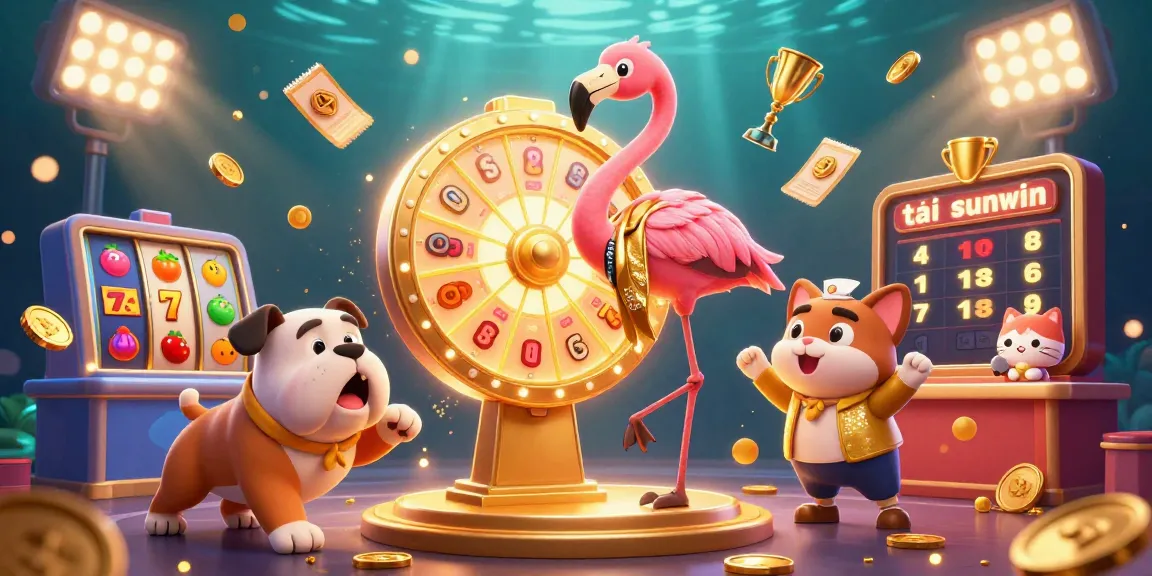 Spin the massive prize wheel with tải sunwin while vibrant casino symbols energize the scene.