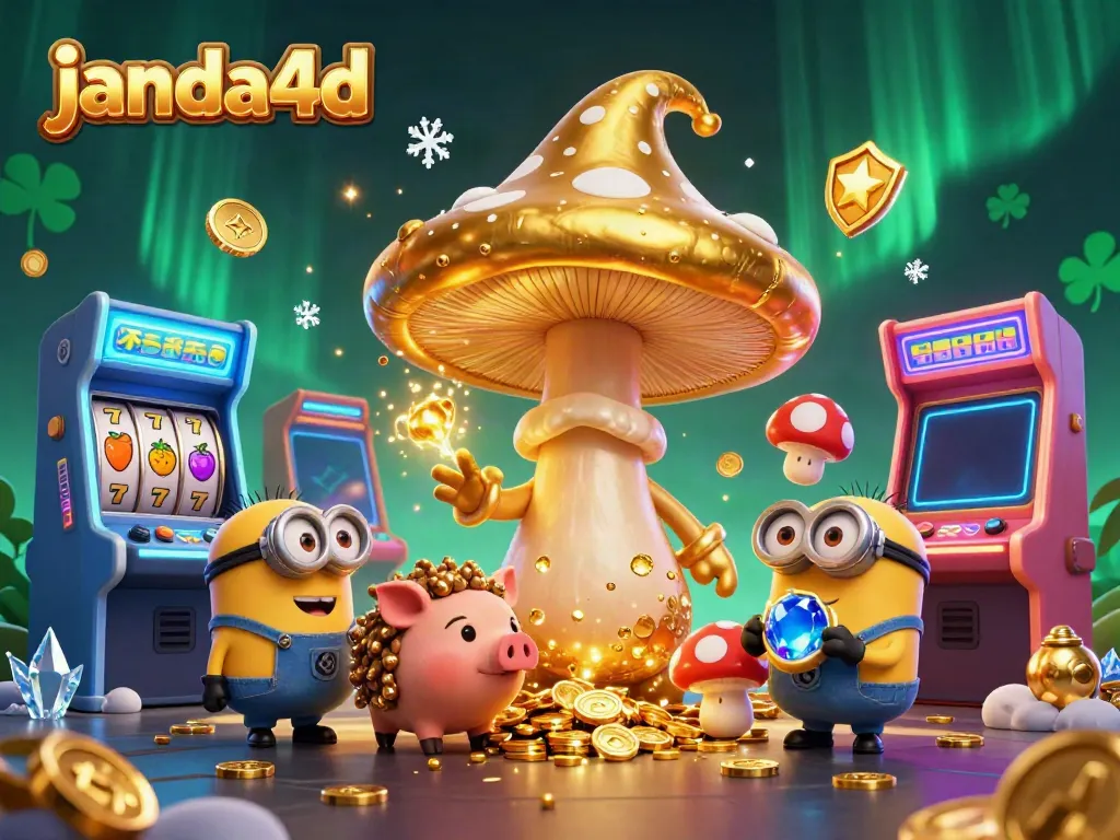 Permainan slot online di janda4d yang menarik perhatian, disertai karakter kartun 3D.