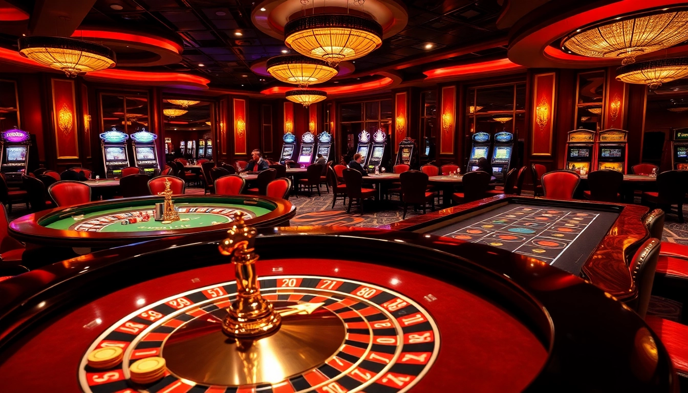 SODO66 casino gaming floor with roulette, poker tables, and luxurious ambiance