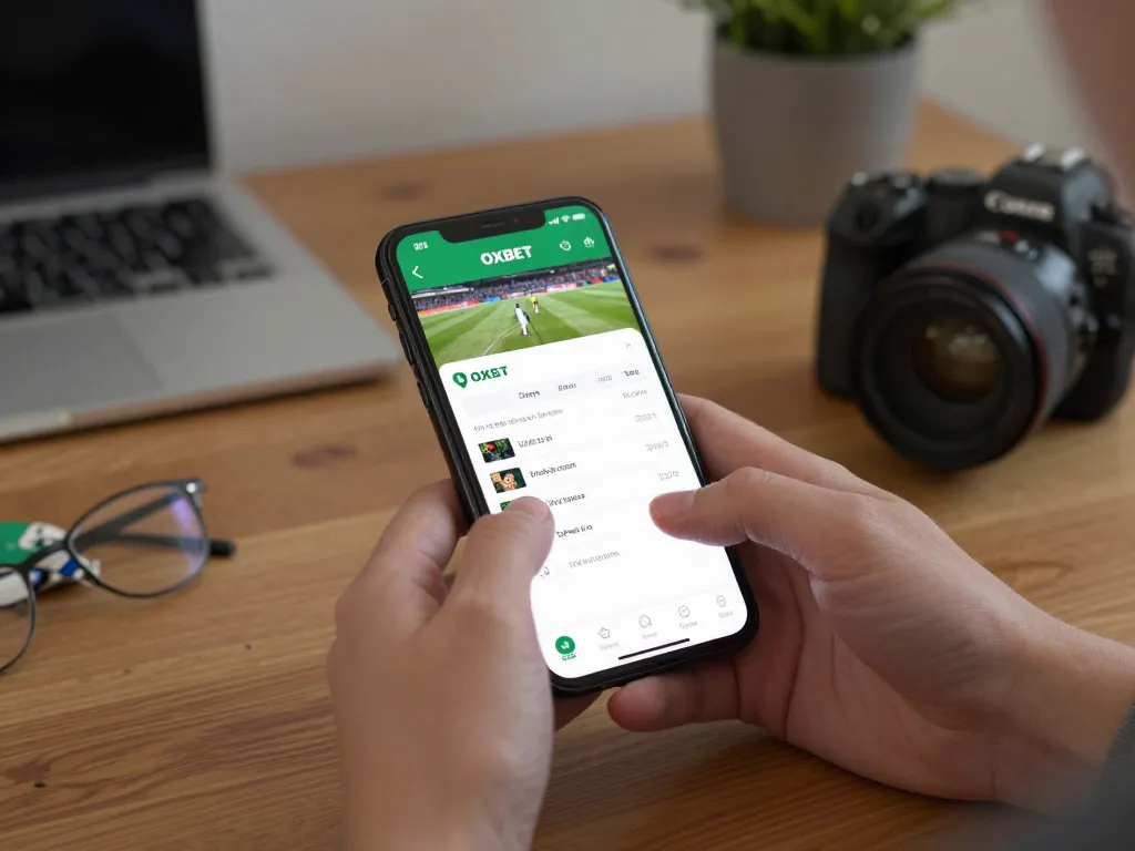 Engaging in sports betting on Oxbet mobile app while enjoying home comfort.