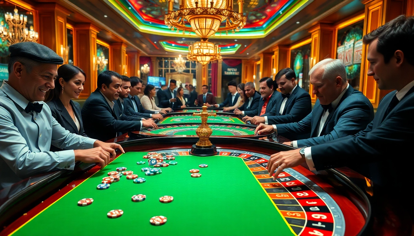 Engage with uu娱乐 at a thrilling roulette table featuring players and colorful chips.