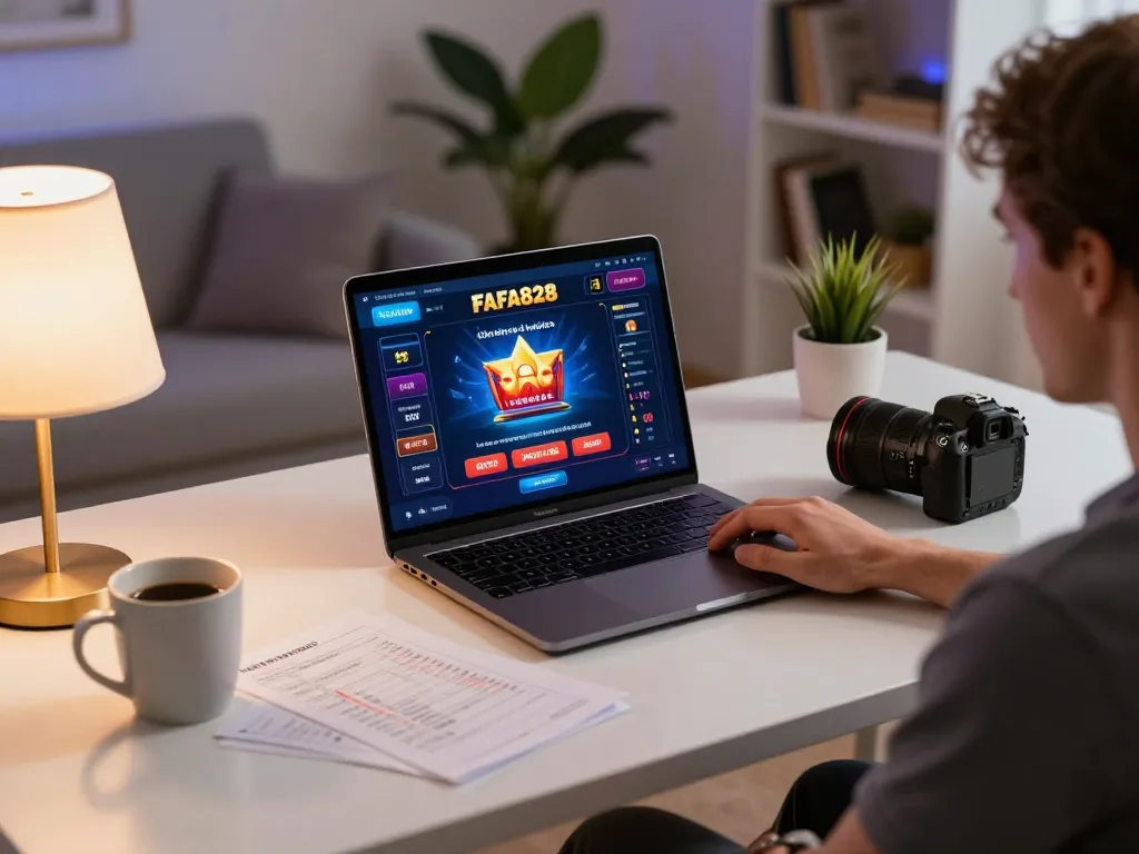 Person engaging in online gaming at FAFA828 site for strategic bankroll management and fun.