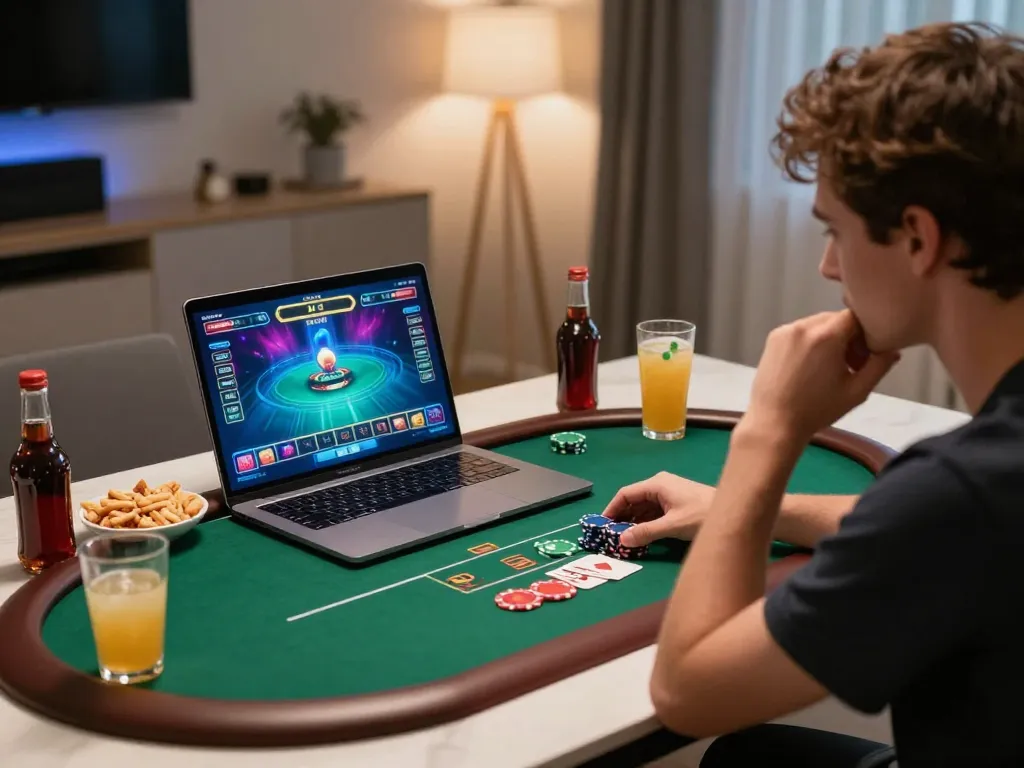 Engaging in a thrilling poker game online with lc888 while enjoying a cozy atmosphere.