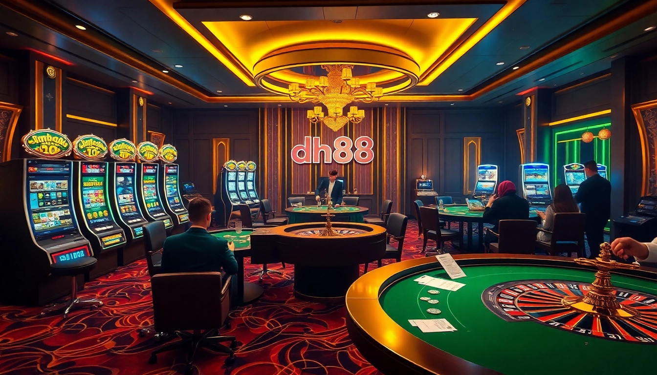 Experience the excitement of dh88 with vibrant casino games and engaging players at the tables.