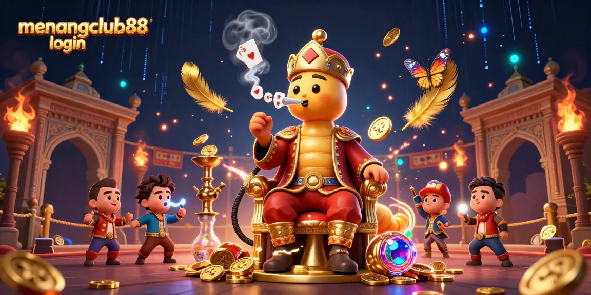 Experience the thrill of menangclub88 login while exploring a magical casino realm with dynamic characters and poker symbols.