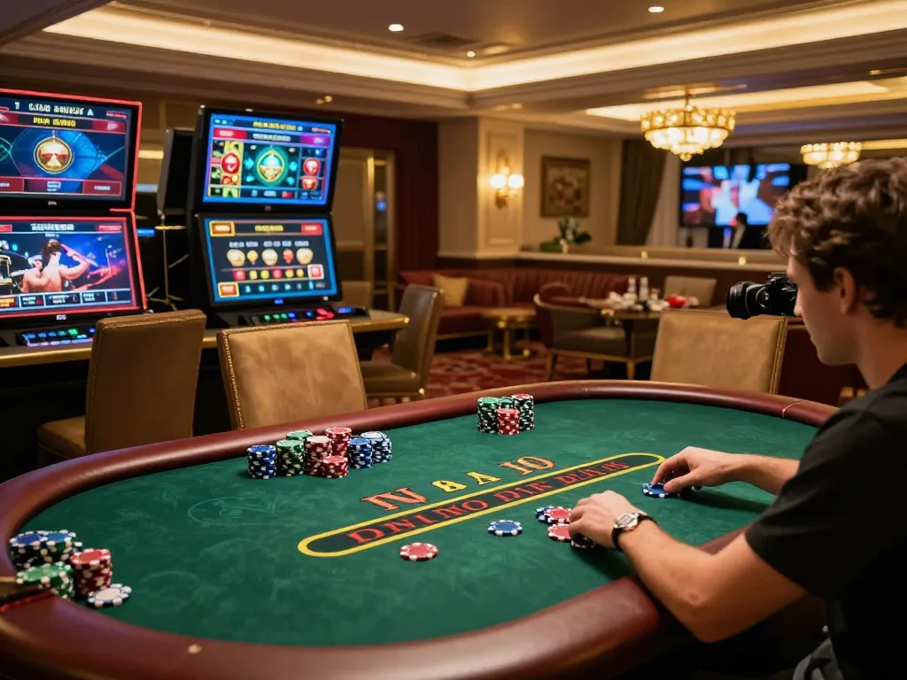Join the excitement at yo88i with a live dealer blackjack game, showcasing vibrant gameplay and rich casino atmosphere.