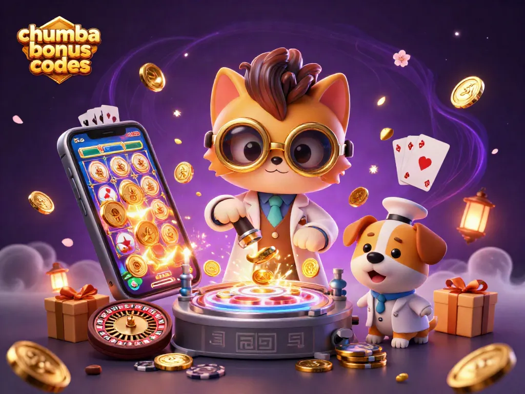Play and win with chumba casino bonus codes as fun game elements create excitement in a dynamic scene.