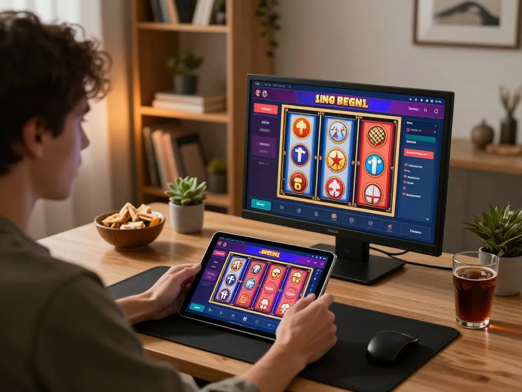 Experience gaming excitement with Link vào Vk88 on a stylish tablet in a cozy home environment