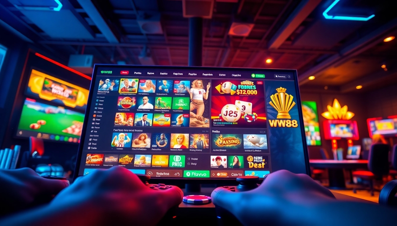 Exciting online gaming scene at ww88 featuring vibrant colors and diverse games.