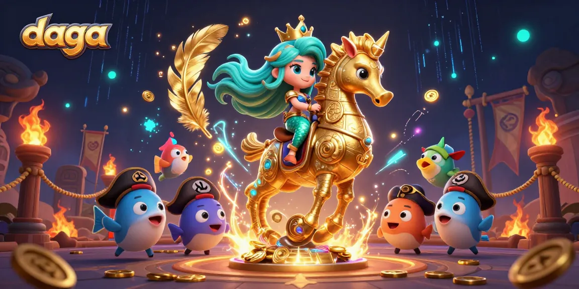 Experience gaming with daga at this vibrant mermaid scene full of action and rewards.