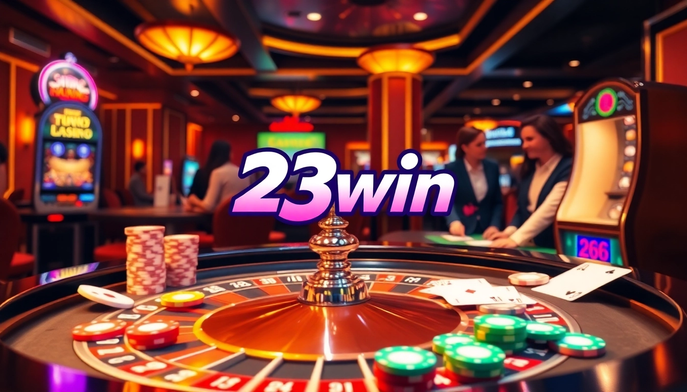 Experience thrilling gameplay at 23win's vibrant casino, featuring roulette and poker.