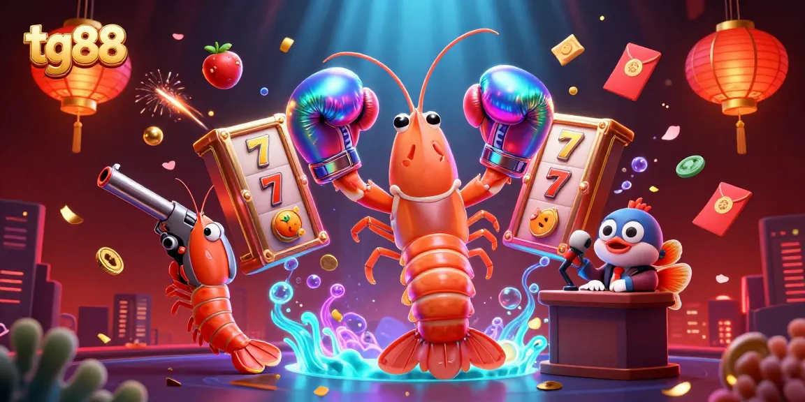 Experience thrilling gaming action at tg88 with colorful slot reels, joyful symbols, and vibrant characters!